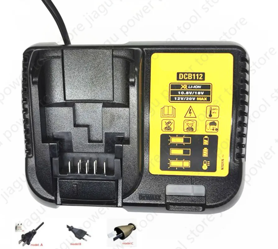 

AC 220-240V Charger DCB112 Replace for DEWALT DCB107 DCD776 DCD771 DCD734 DCD716 DCD710 DCD701 DCD700 DCF805 DCD710S2