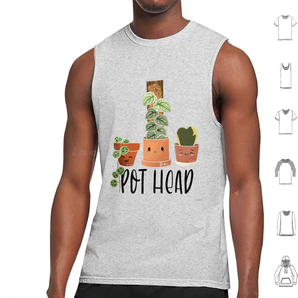 Pot Head Tank Tops Vest Sleeveless Pot Head Houseplants Kuwaii Cute Plants Plant Lady Plant Mom Plant Addict Indoor Plants