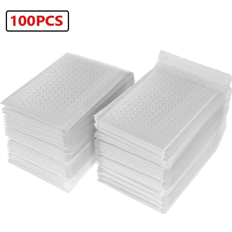 

White 100pcs 18x23cm Bubble Mailers Poly Padded Mailing Packaging Self Seal Foam Envelope Bags Shipping Gift for Envelopes Bag