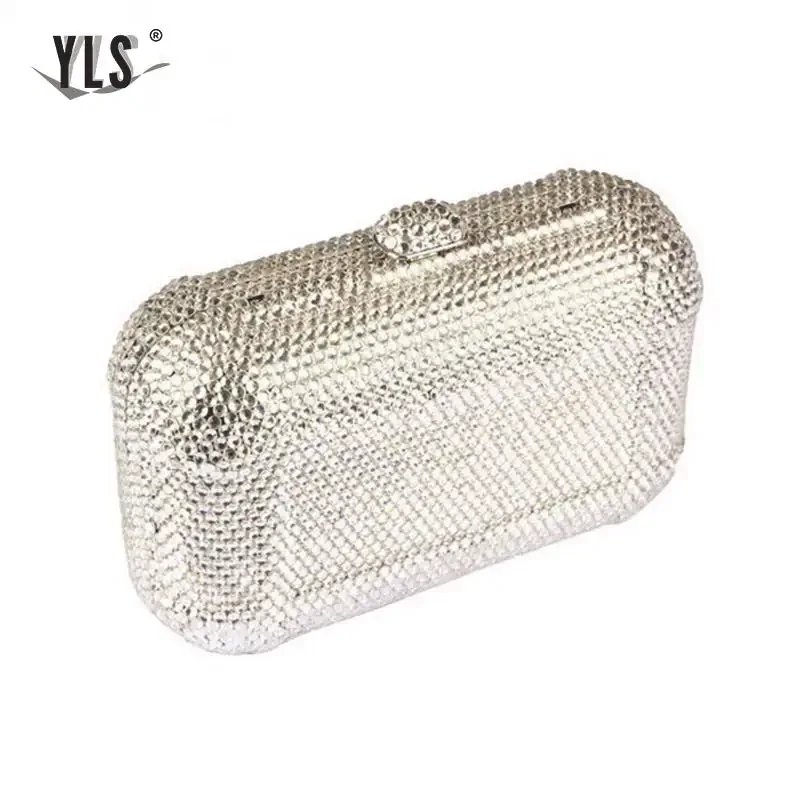 Fashionable women\'s handbag luxury diamond silver party evening bag women\'s wallet bride wedding bag cocktail Bolso Mujer