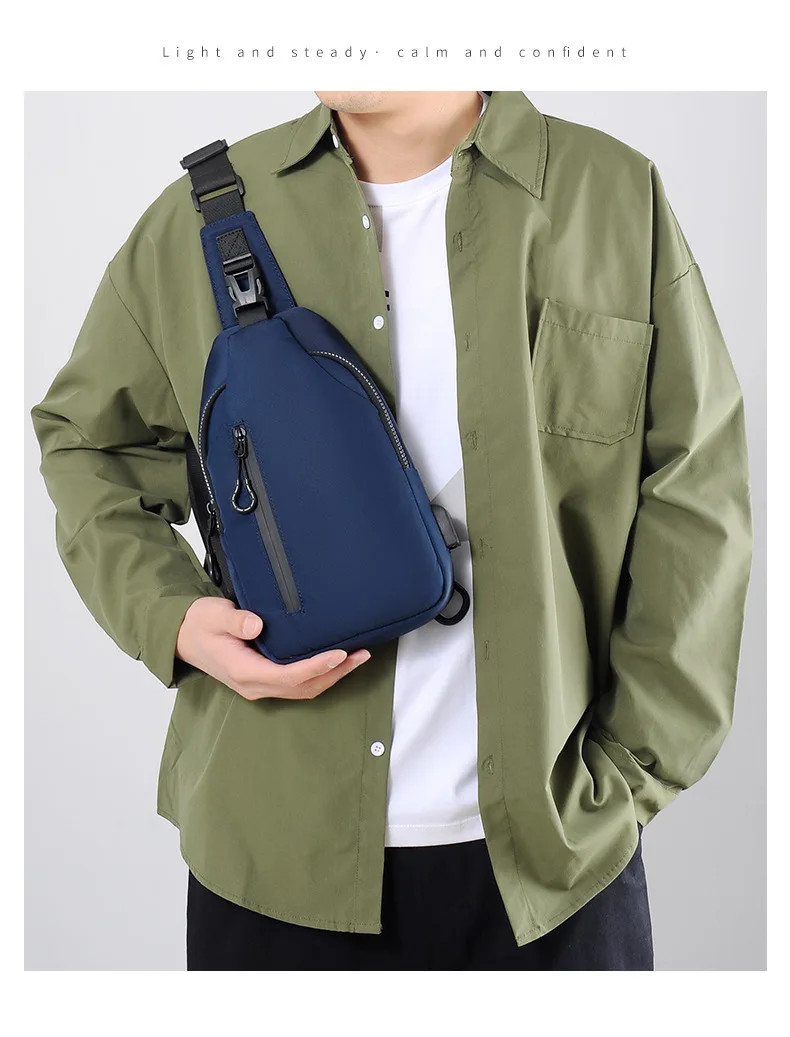 

Chest bag men cross-body leisure Oxford cloth shoulder bag men large capacity mobile phone storage waterproof chest bag