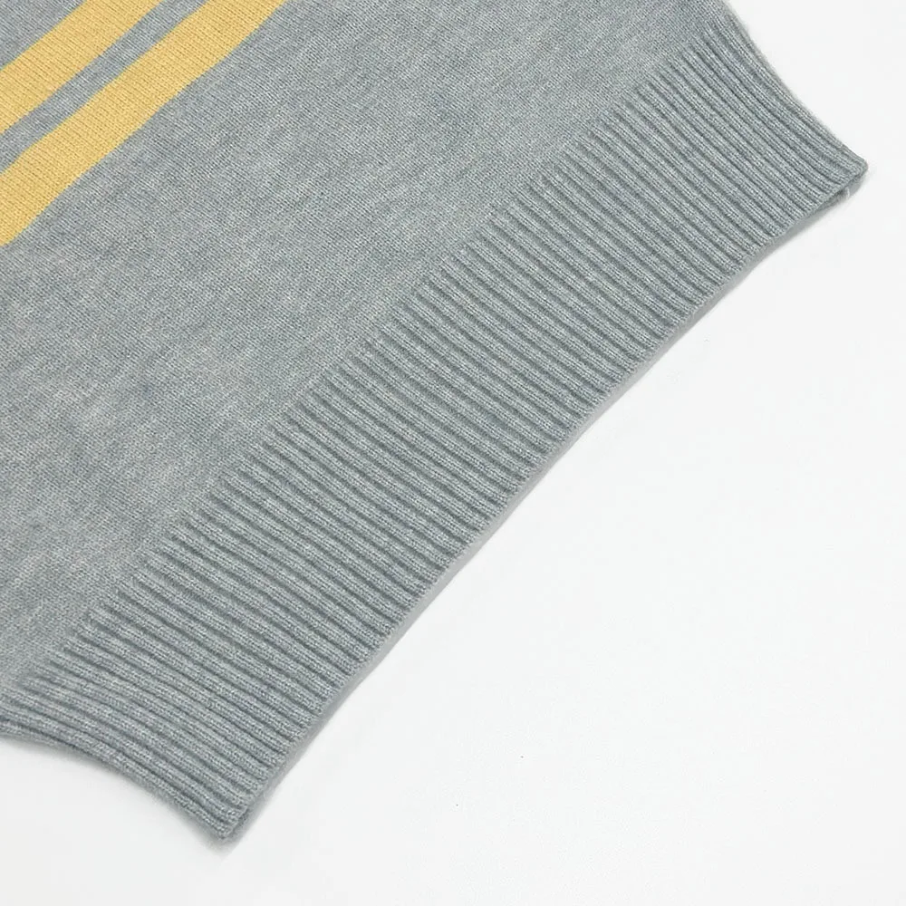 Maglione pullover con scollo a righe a maniche lunghe per donna 2025 Top in maglia allentata casual autunno elegante maglieria stile preppy