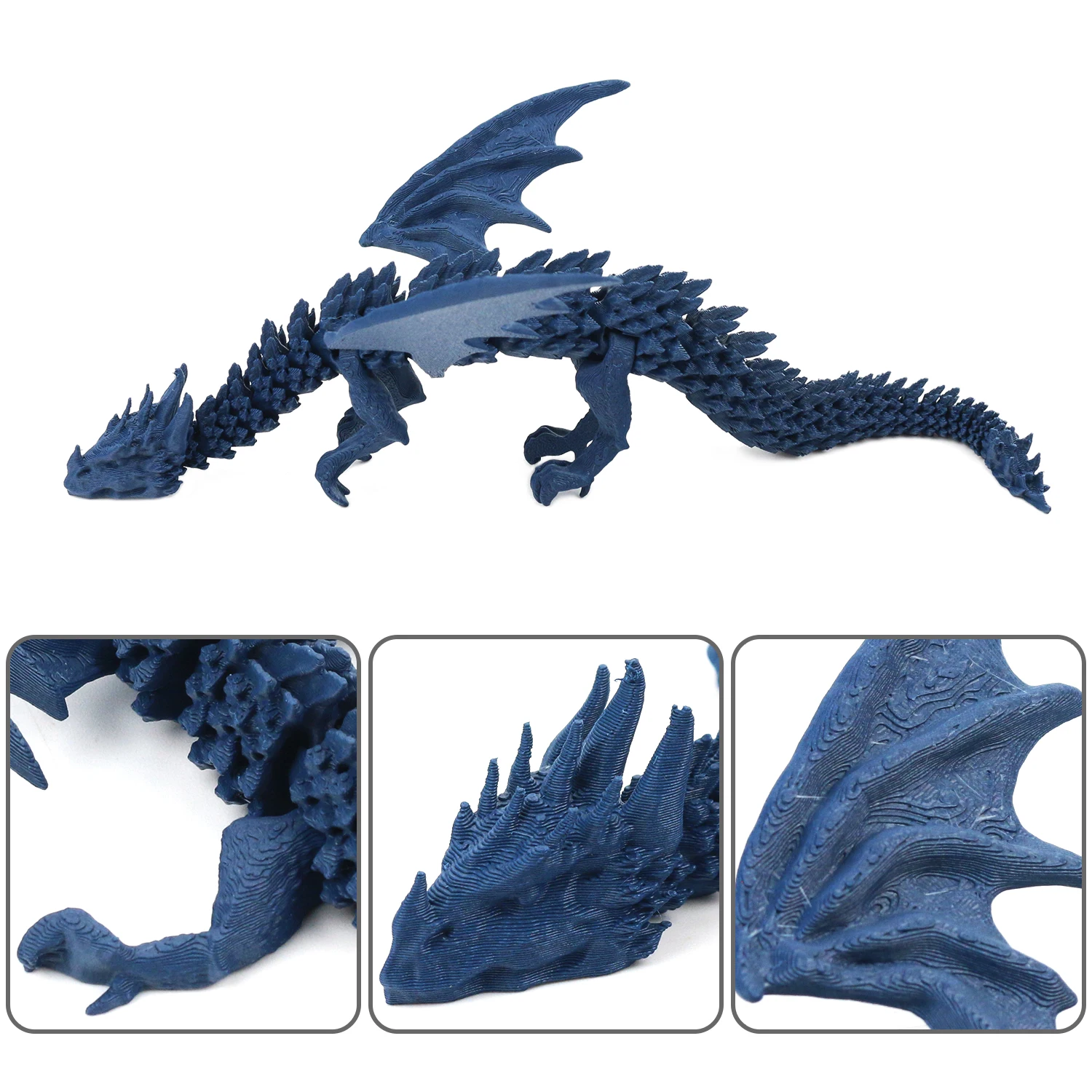 

3D printed gemstone flying dragon gift toy with wings that can be twisted to relieve stress toy