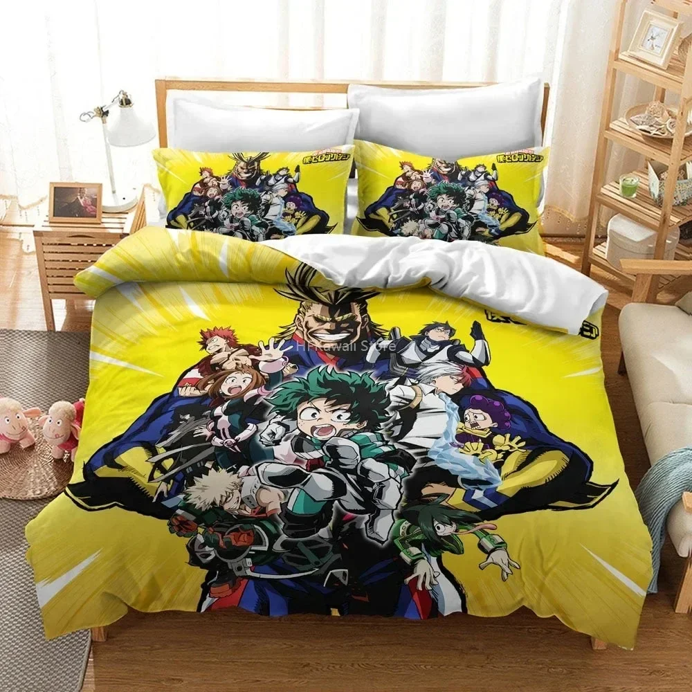 

Design Popular 3D My Hero Academia Comfortable Duvet Quilt Cover Pillowcase Bedding Set Children Bedroom Decoration Home Textile