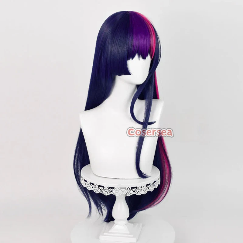 Cosersea Twilight Sparkle Cosplay Wigs Twilight Sparkle 75cm Long Straight Purple Mixed Red Wig Synthetic Hair Heat Resistant