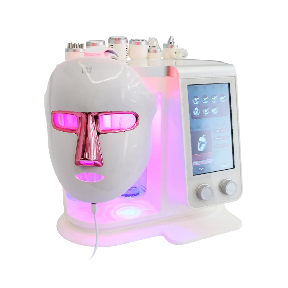 AOKO 7in1 Oxygen Dermabrasion Machine Facial Peeling Skin Tightening Cleansing Bubbles Beauty Facial Machine LED Mask For Salon