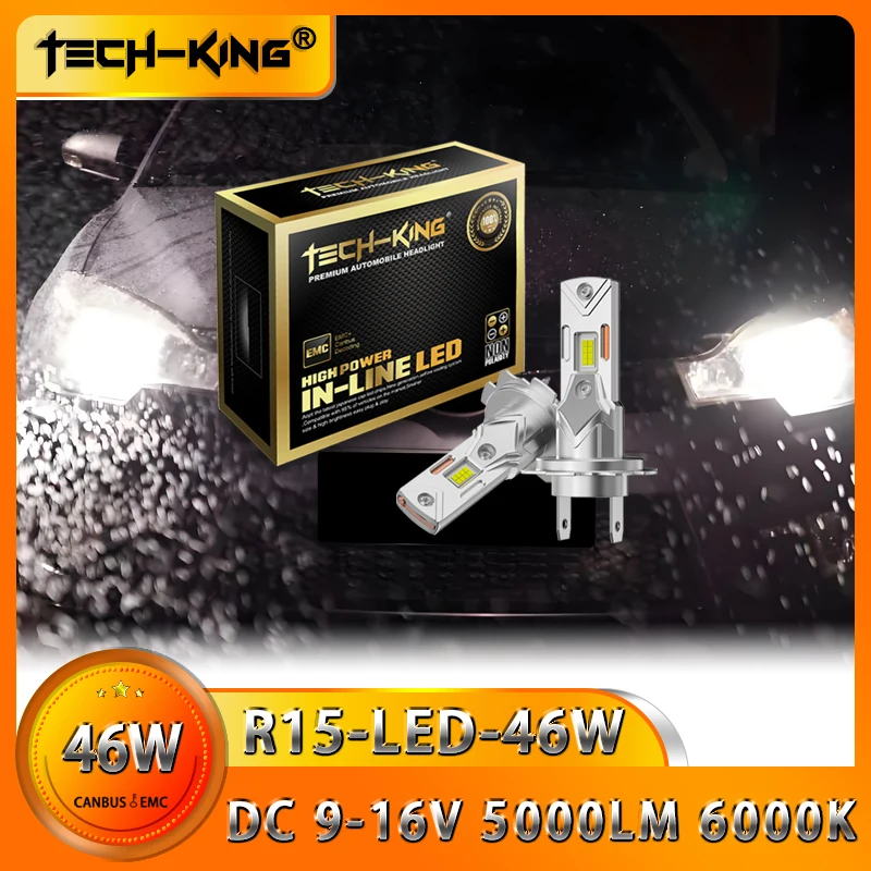 

2PCS low power R15 H4 LED 6000K high and low beam H1 H3 H7 H11 9005 9006 9012 fog light daytime running light plug and play