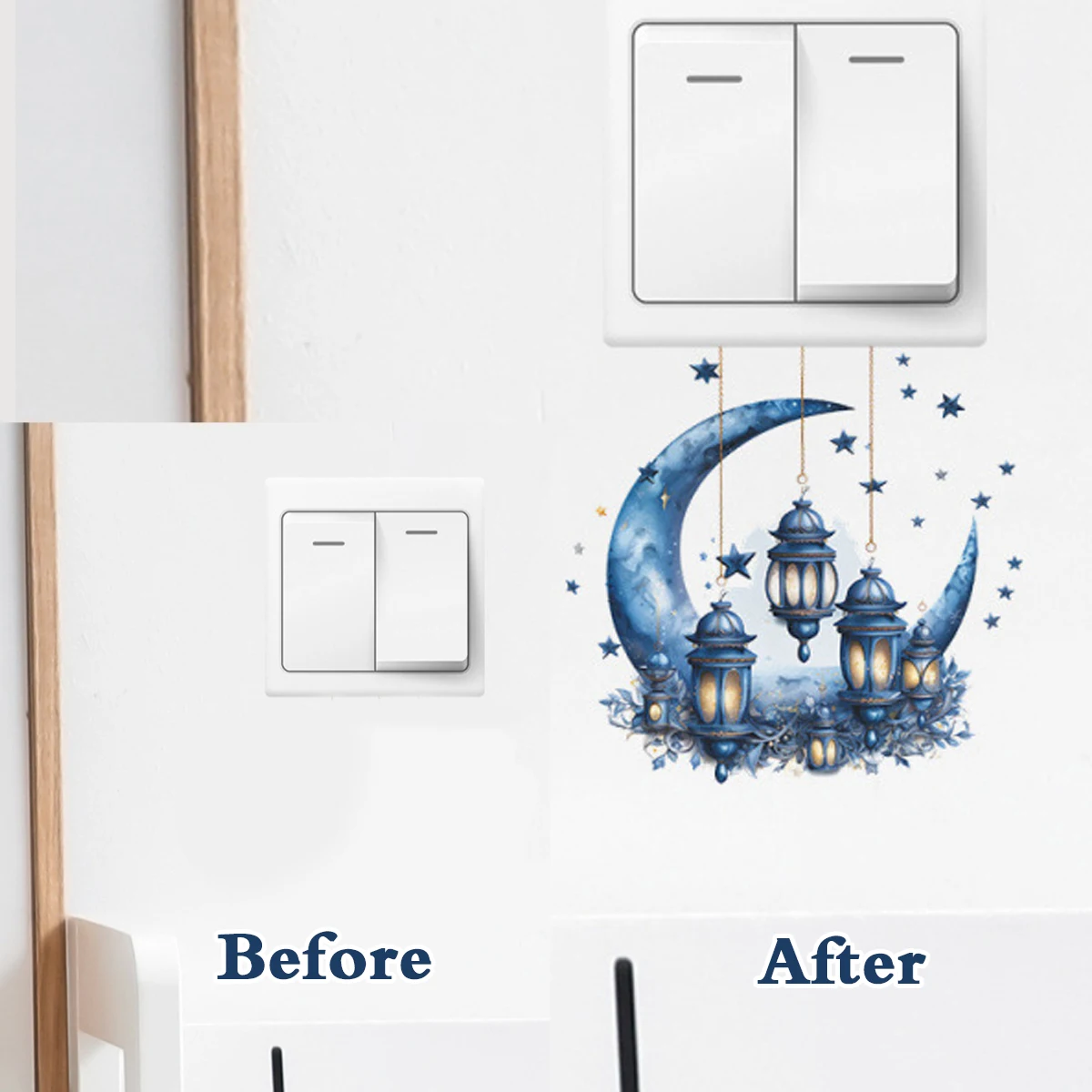 EID Mubarak Switch Sticker Wall Sticker Ramadan Decoration for Home 2025 Switch Sticker Ramadan Kareem Islamic Muslim Decoration