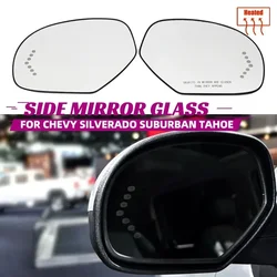 Left&Right Side Heated Wing Mirror Glass Wide Angle Rearview Mirror for 2007-2013 Cadillac Escalade ESV EXT Accessories