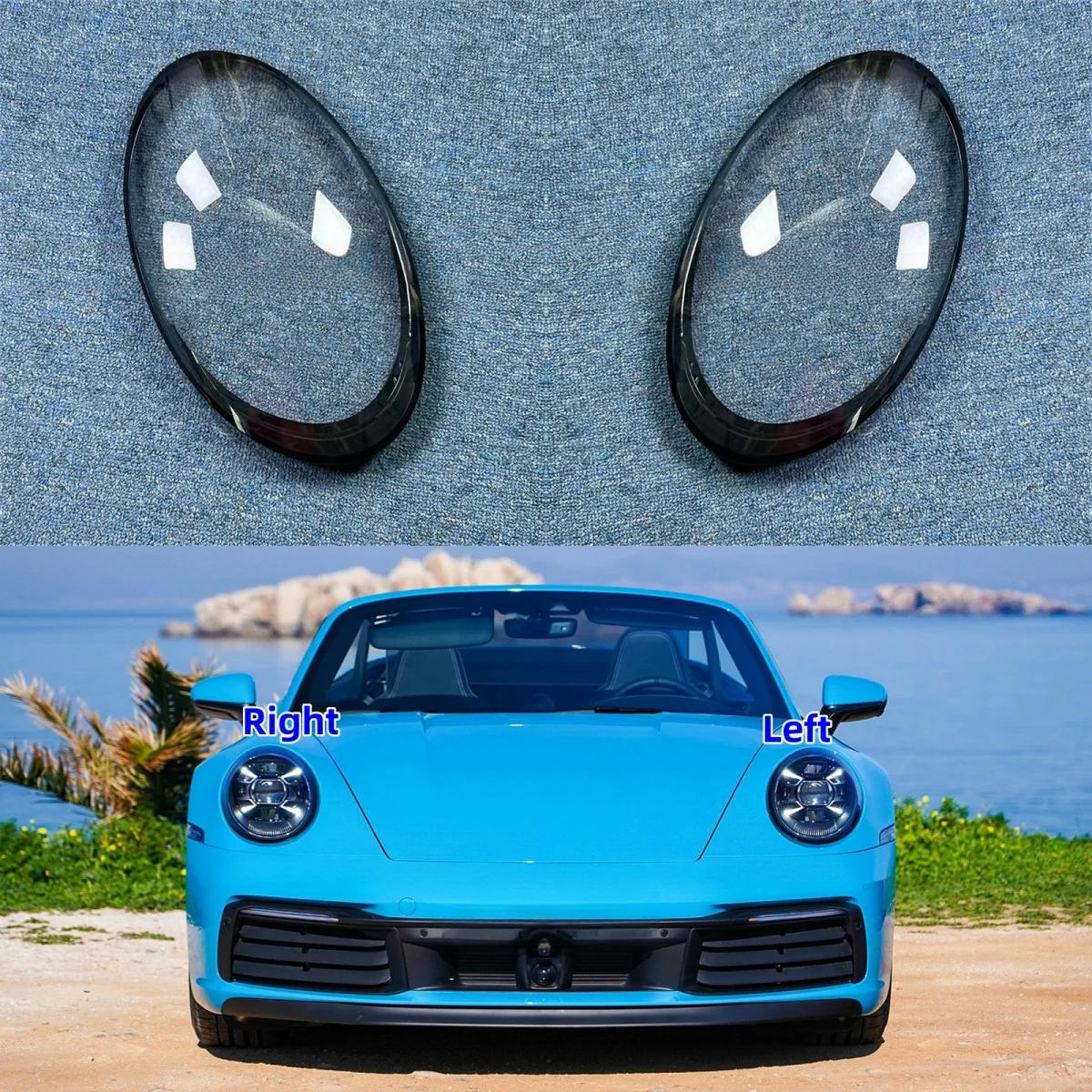 

For Porsche 911 992 2019 2020 2021 2022 2023 Car Interior Spare Parts Headlights Lens Replace The Original Lampshade