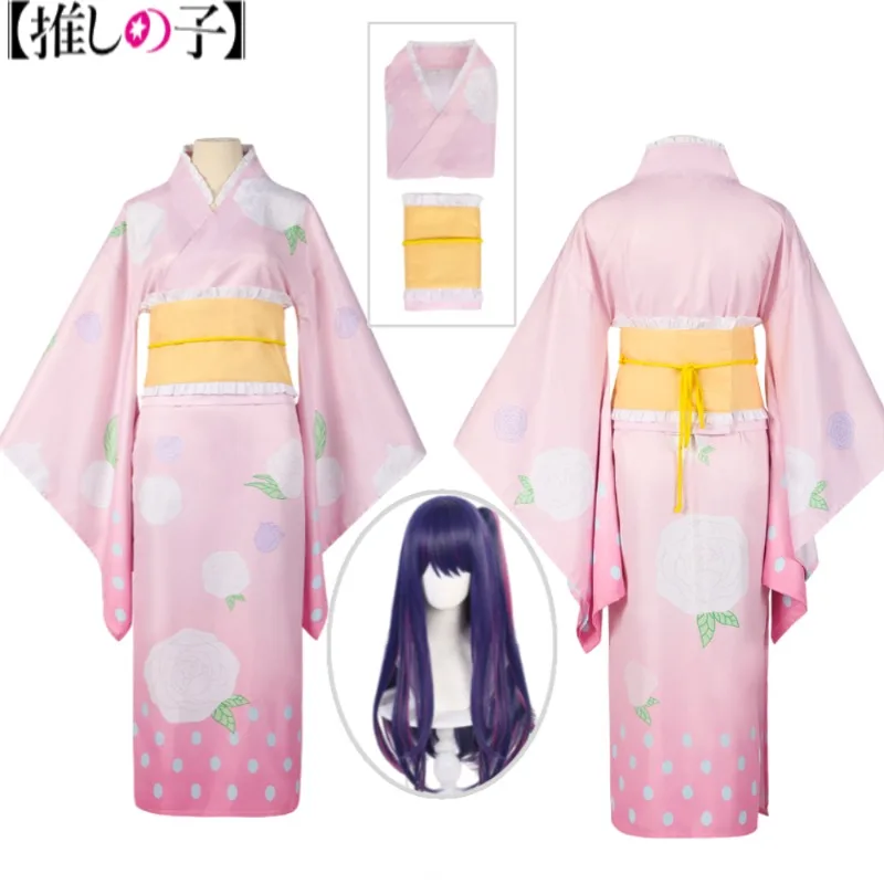 

Kimono Cosplay Costume Oshi No Ko Ai Hoshino Ruby Hoshino Kana Arima Japanese Wafuku Full Set For Women Halloween