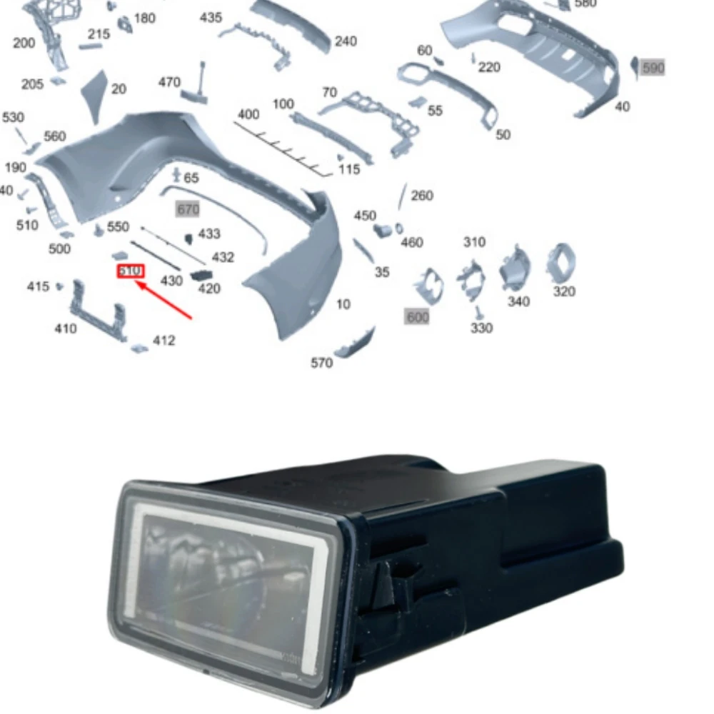 

Противотуманная фара заднего бампера A0999065302 для Mercedes Benz GLE-Class W167 C167 GLS GLE350 450