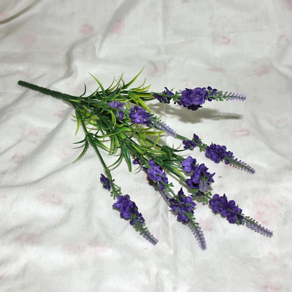 

10pcs Natural Imitation Flora Lavender Bouquet Simulation Flower for Table Decoration Wedding Living Room Bouquets (White)