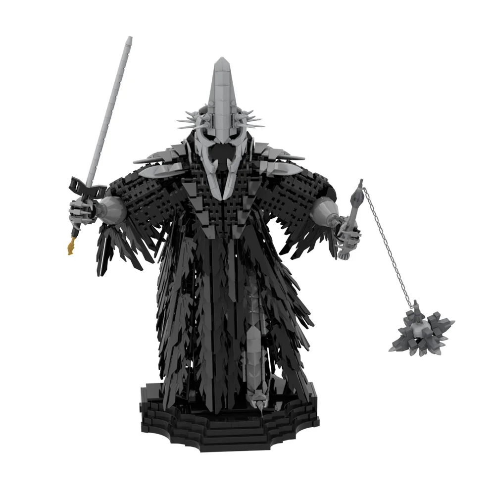 Gobricks-anillos MOC de película Witch-King of Angmar, modelo de bloques de construcción Ringwraith líder, montaje de ladrillos, juguetes para niños, regalos