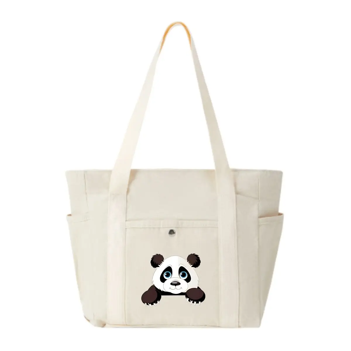 

Panda Peek a - boo cute character art New Large Capacity Multi-Pocket Handbag Women'S Canvas Tote Purses