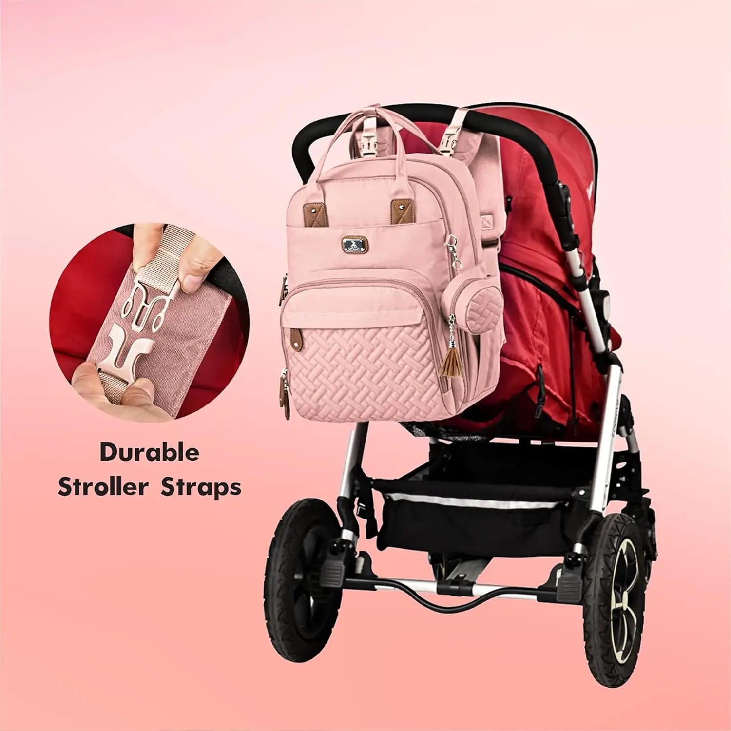 Diaper Bag Backpack with Portable Changing Pad, Pacifier Case and Stroller Straps, Large Unisex Baby Bags for Boys Girls, Multip