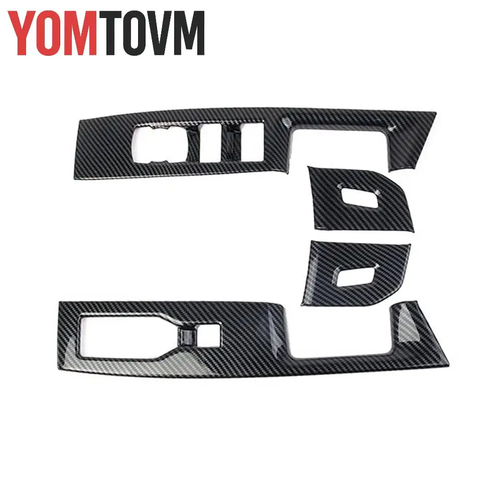 

Накладка на панель переключателя окна передней двери для Ford F-150 XL/XLT/Tremor 2021 2022, углеродное волокно