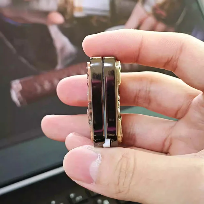 3D Dragon Embossed EDC Fidget Slide Metal Stress Relieving Fingertip Toy Fun Side Push Tactile Slide ADHD Toy Cool Small Gift