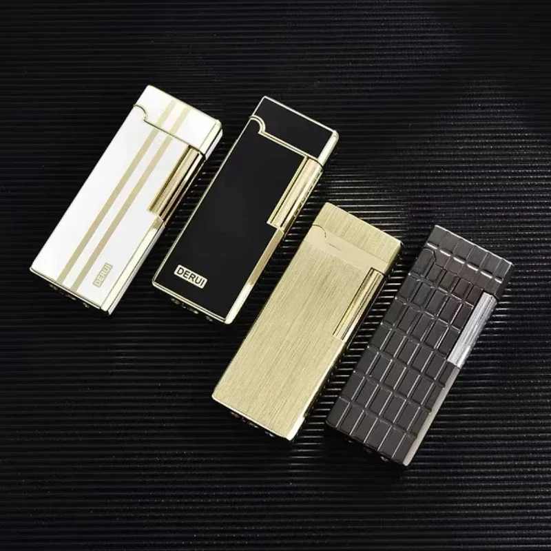 Derui Ultra-thin Narrow Strip Lighter, Fashionable, Compact and Portable, Side-sliding Butane Lighter, Gift for Men and Women