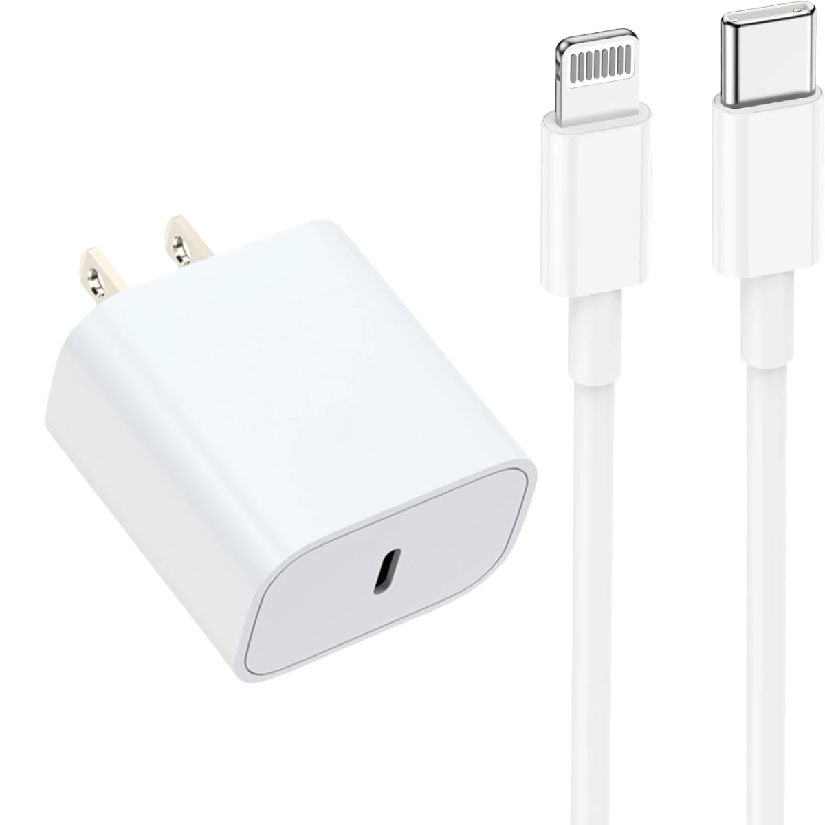 PD20W Fast Charging Wall Charger with 1m/39.37inch Lightning Cable for iPhone 14 13 12 11 Pro Max XR XS X,iPad