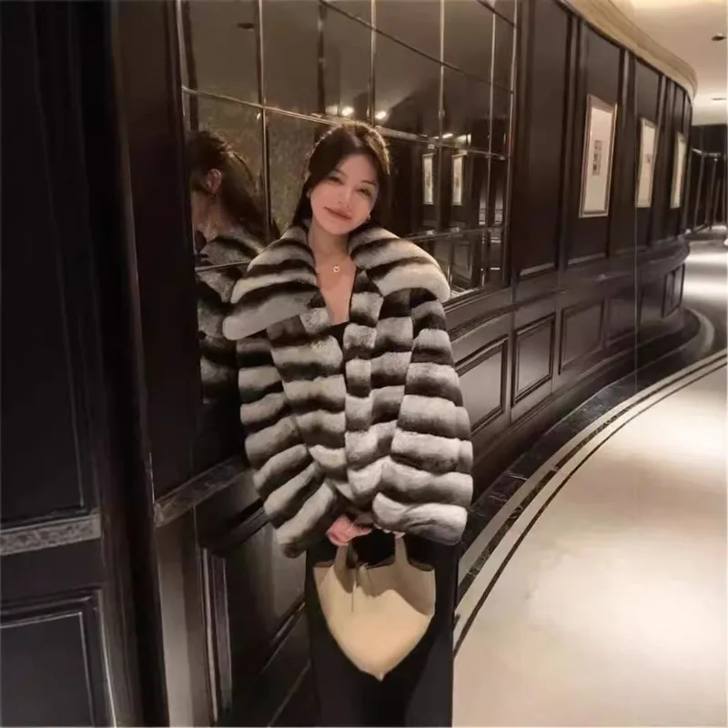 

New Patterned Gold Mink Velvet Imitation Fur Coat Women's Winter Coat Short Warm Fashion Exquisite Casual Simple Fashion Retro