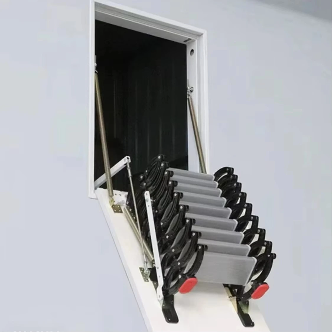 Home Retractable Staircase Side Mounted Telescopic Stairs Hidden Attic Interior Space Saving Ladder