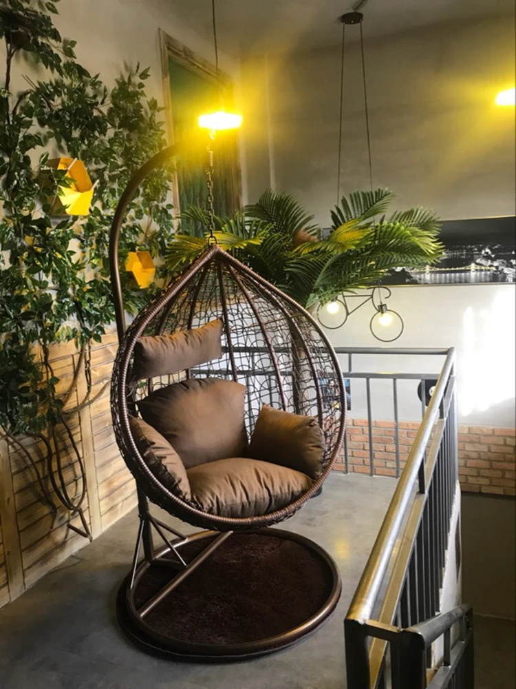 Iron bird nest hanging chair chlorophytum comosum rattan chair hanging basket swing outdoor indoor balcony new lazy hammock