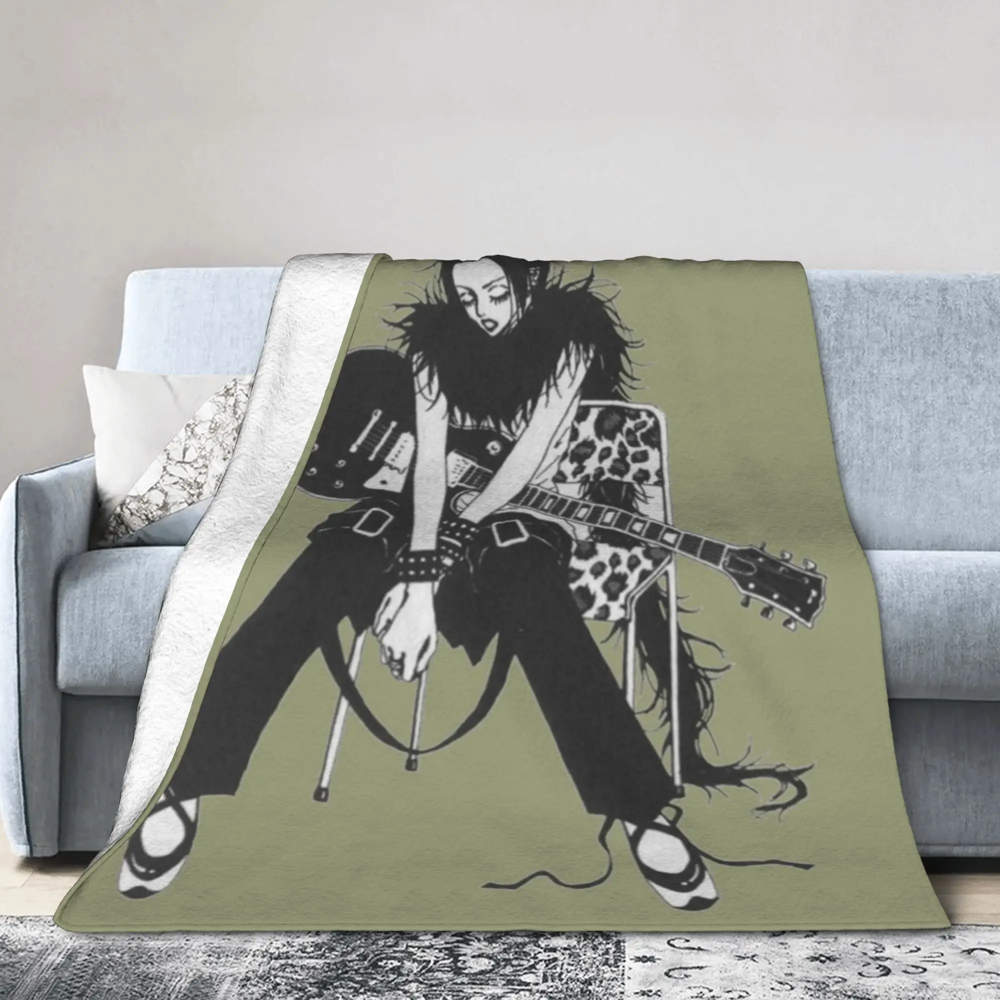 Nana Osaki Classic Anime Knitted Blanket Fleece Kawaii Singing Super Warm Throw Blanket for Bedroom Sofa Bedspread