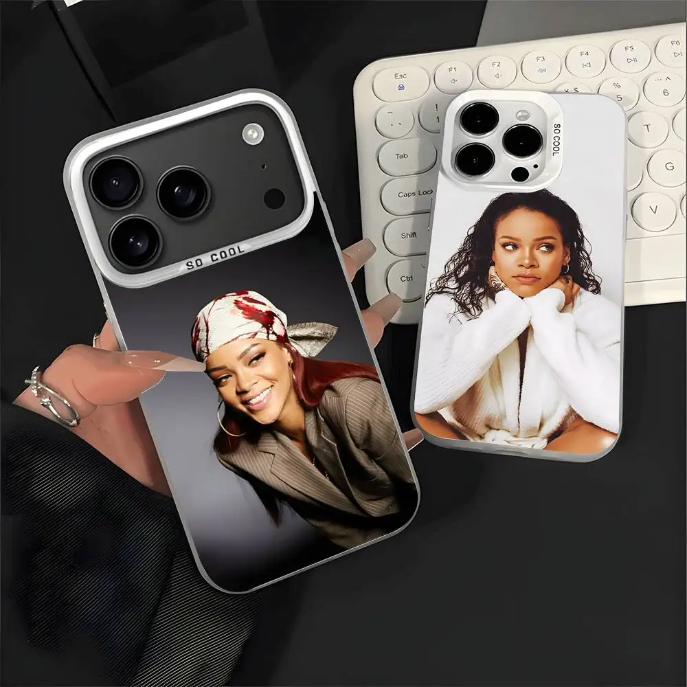 

singer R-Rihannas For iPhone 17,16,15,14,13,12,11,Mini,Pro,E,SE4,XS,MAX White Candy Matte Cover
