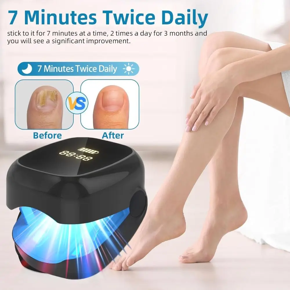 Effective Nail Fungus Laser Treatment LED Light Portable Rechargeable Nail Device Convenient Nail Fungus Remover Lamp