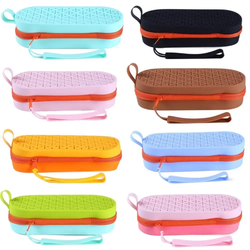 

Silicagel Swimming Goggles Storage Box Drain Hole Hollow Zipper Eyeglasses Bag Soft Waterproof Sun Glasses Protection Box Unisex