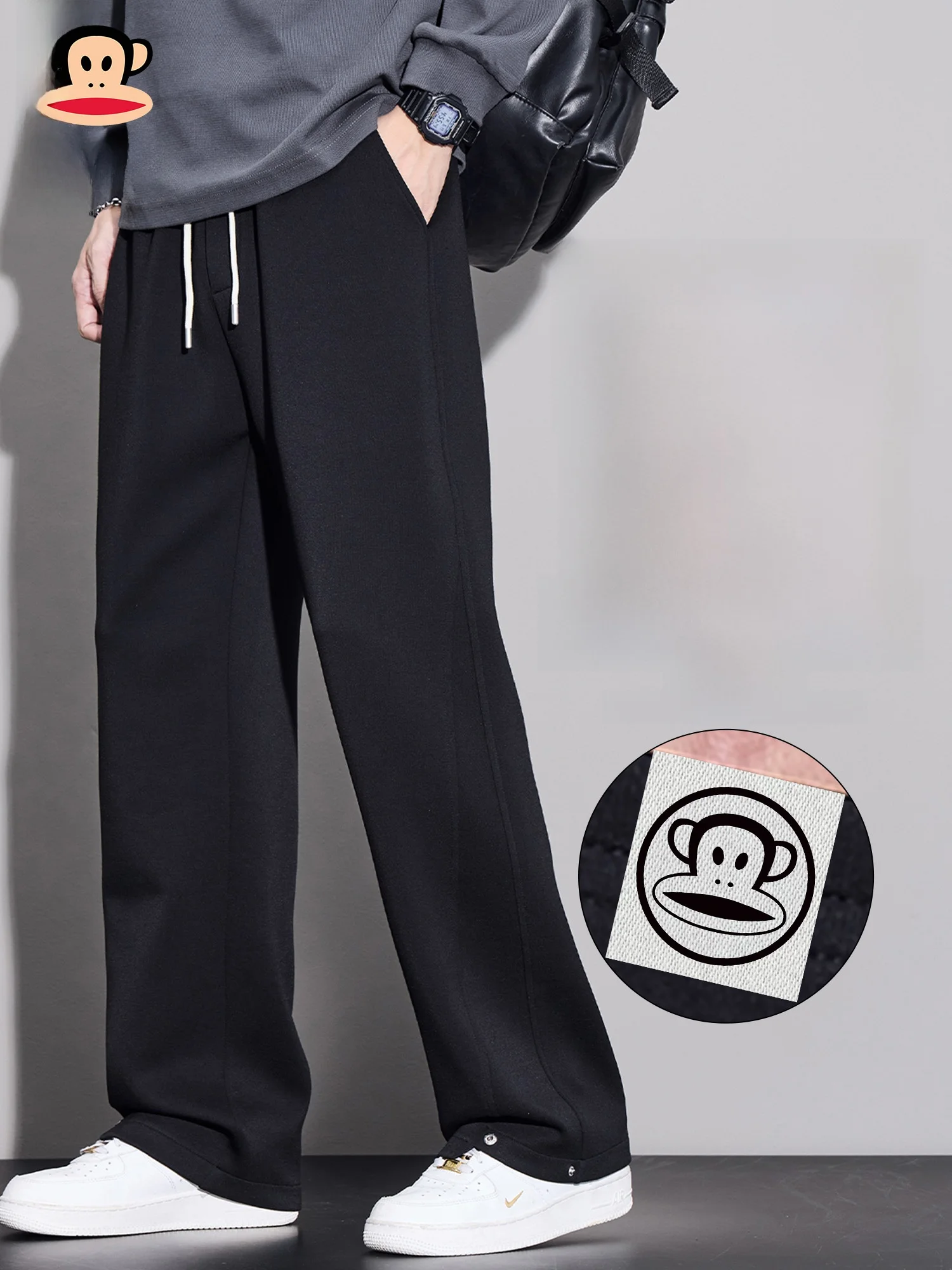 

Мужские повседневные брюки Paul Frank American Decosition, весенне-осенние, свободные, прямые, широкие, длинные брюки с эффектом драпировки