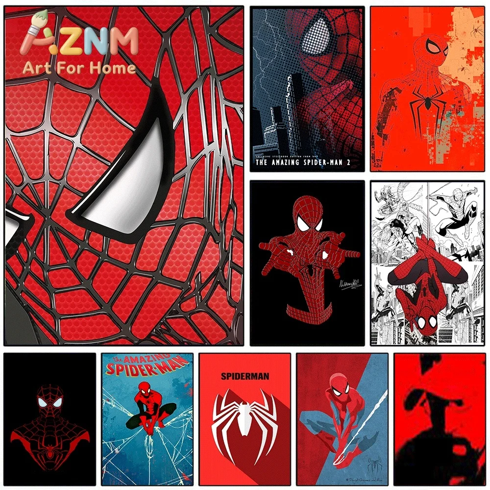Spider Man Close Up Mask Marvel Superhero Canvas Wall Art No Frame Poster Print Home Bedroom Living Room Decor Artwork Paintin