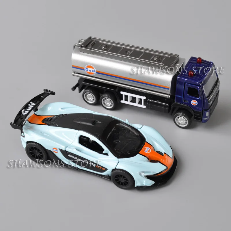 1:50 Oil Gas Station With car and tanker Model Toys Miniature Replica Assembly Playset