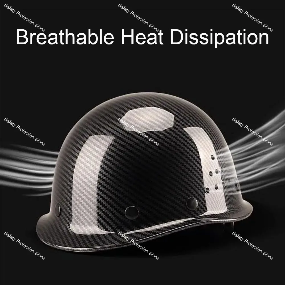 خوذة أمان البناء من ألياف الكربون نمط تنفيس قبعة صلبة قابلة للتنفس حماية رأس العمل الصناعي غطاء أمان خارجي #6