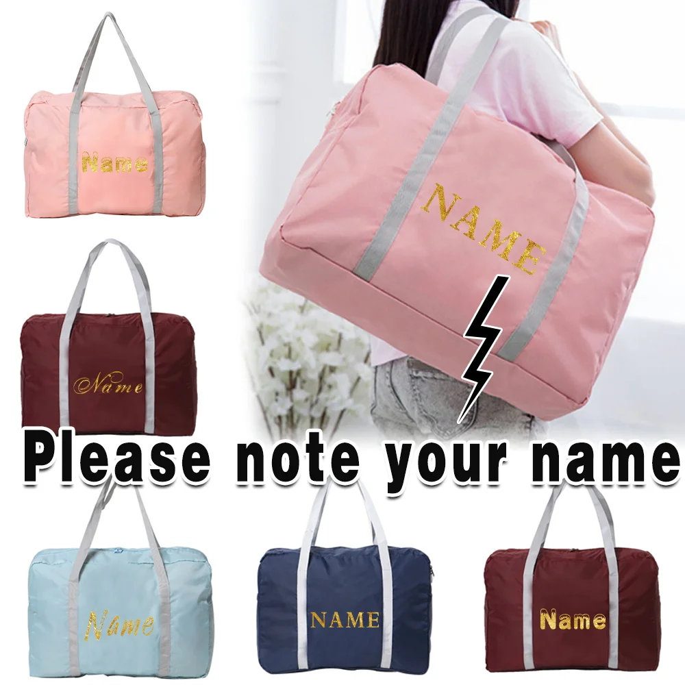 

Customize Any Name Travel Bag Portable Women Handbag Foldable Gadgets Organizer Large Capacity Traveler Accessories Storage Bag