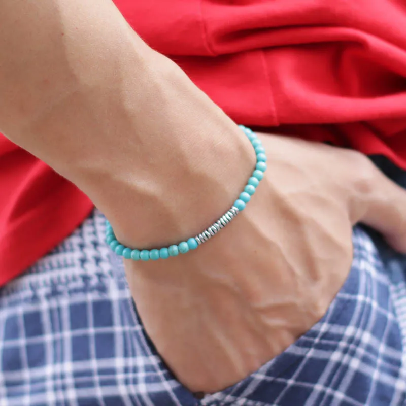 Simple 4mm Natural Stone Bracelet Men Apparel Accessories Hematite Howlite Tiger Eyes Beaded Braslet Homme Cycling Cool Pulseira