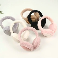 Macio de pelúcia orelha mais quente inverno quente earmuffs para mulher moda masculina cor sólida earflap ao ar livre proteção fria orelha-muffs capa