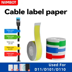 Niimbot-Mini impresora portátil inteligente, etiqueta autoadhesiva de fibra de identificación, impermeable, con Cable térmico, para D101/D11/D110/H1