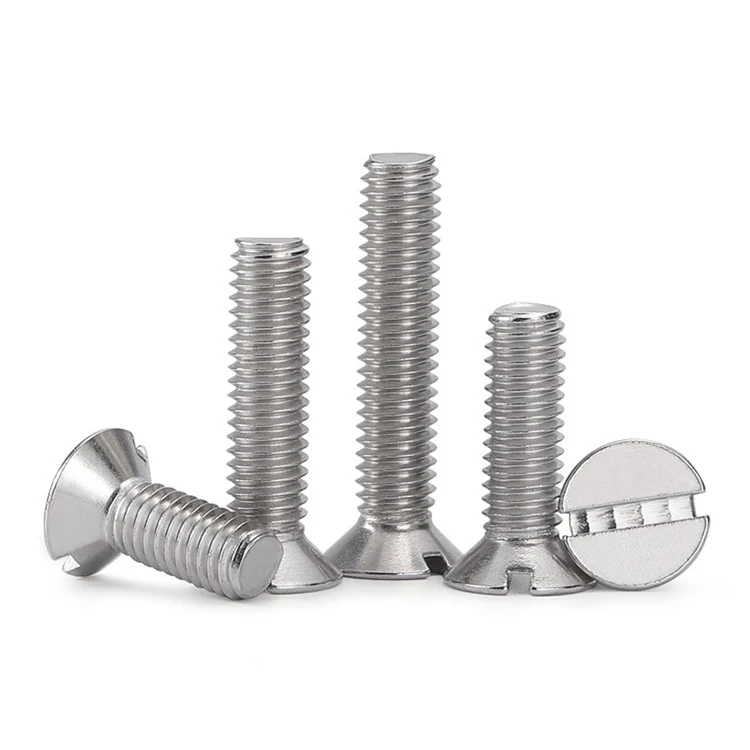 M1.6 M2 M2.5 M3 M4 M5 M6 M8 GB68 304 Stainless Steel Slotted Flat Countersunk Head Machine Screw Bolt Length 4mm to 60mm