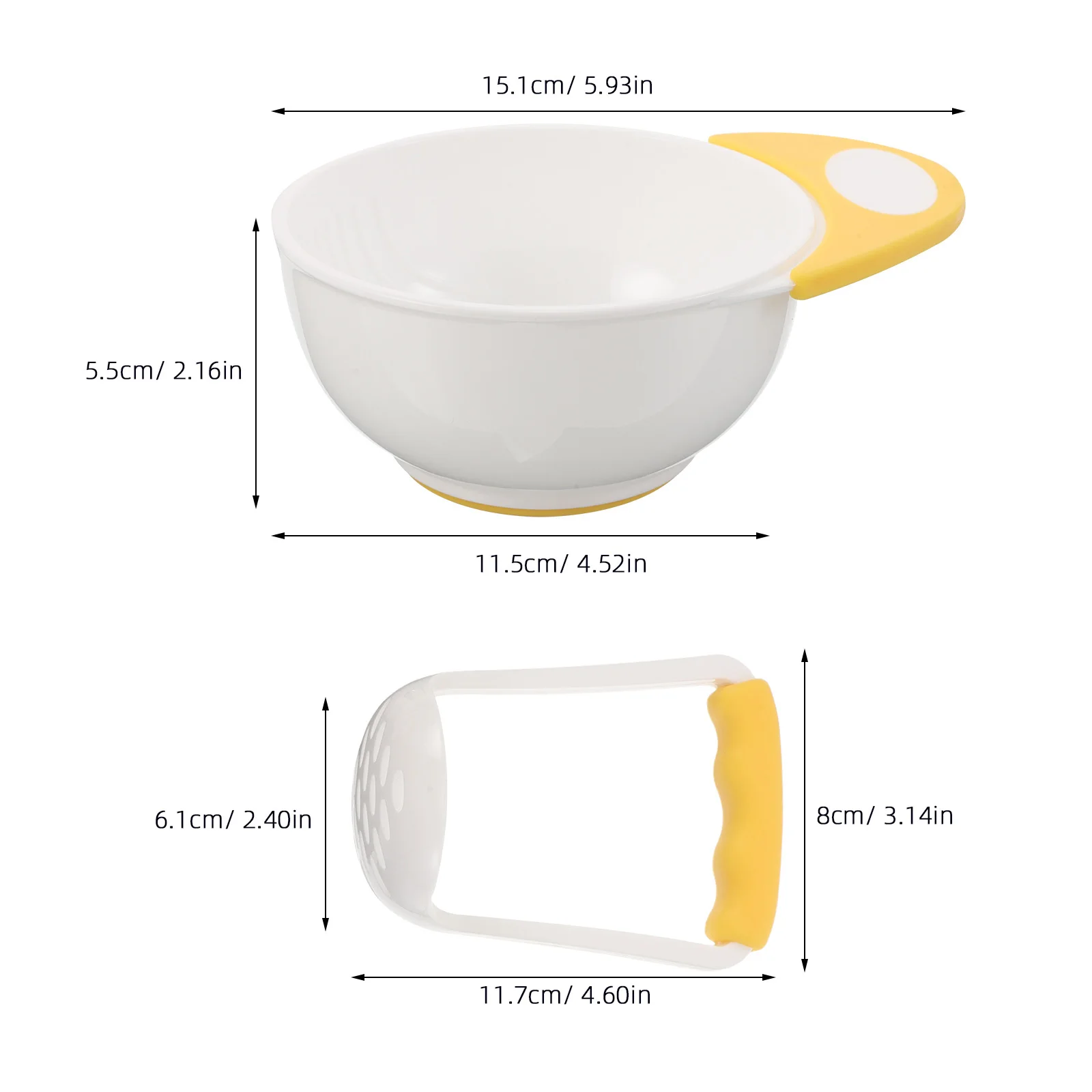 مجموعة واحدة من وعاء هراسة طعام الأطفال، أداة طحن مريحة محمولة للسفر في الهواء الطلق، تستخدم إعداد الطعام التكميلي #5