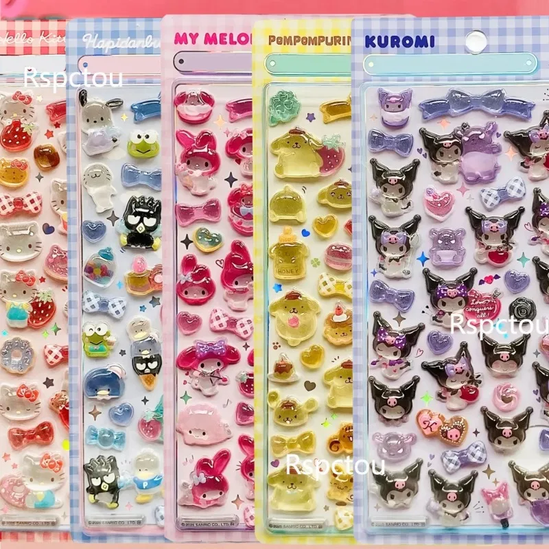 

Милые 3D-наклейки Sanrio: Куроми, Май Мелоди, Синаморолл. Аниме-декали из желе и кристаллов для телефона, багажа, DIY-декора.