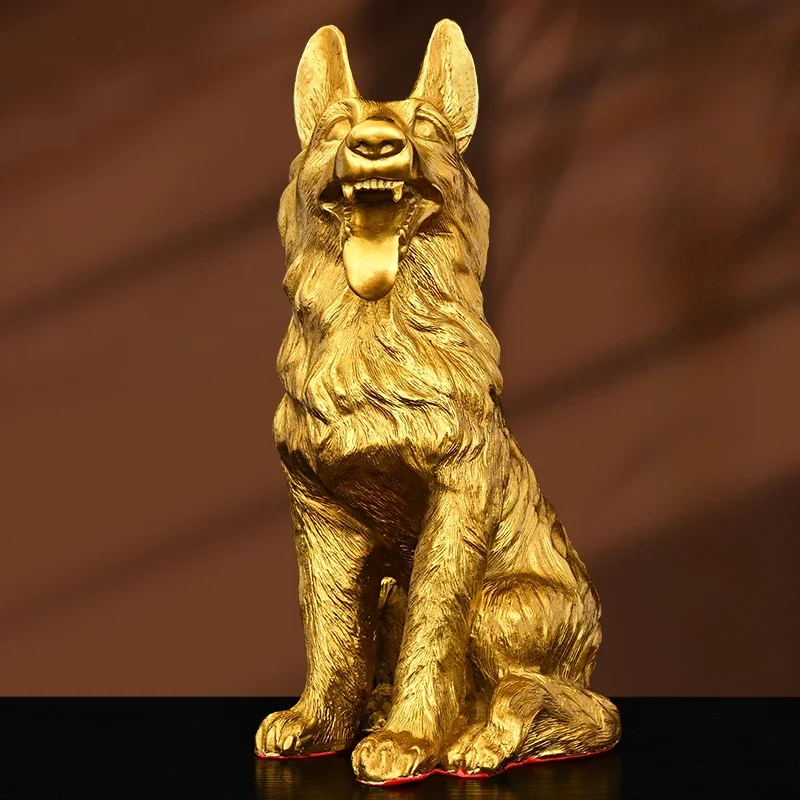 Fortuitous Brass Canine Figurine Charm Of Prosperity Sentinel Fortune Dog Guardian Of Wealth In Artful Canine Craft