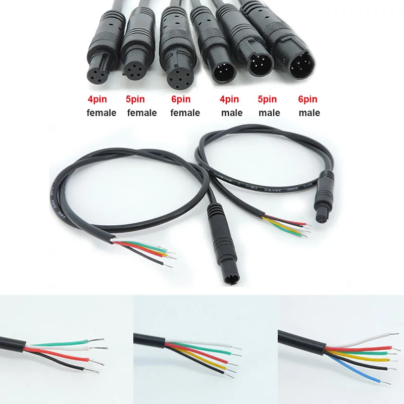 

DIY 4Pin 5Pin 6Pin Jack Car DVR Camera Extension Cable HD Monitor Vehicle Rear View/Back Up Camera Wire Male Female Plug Cord A7