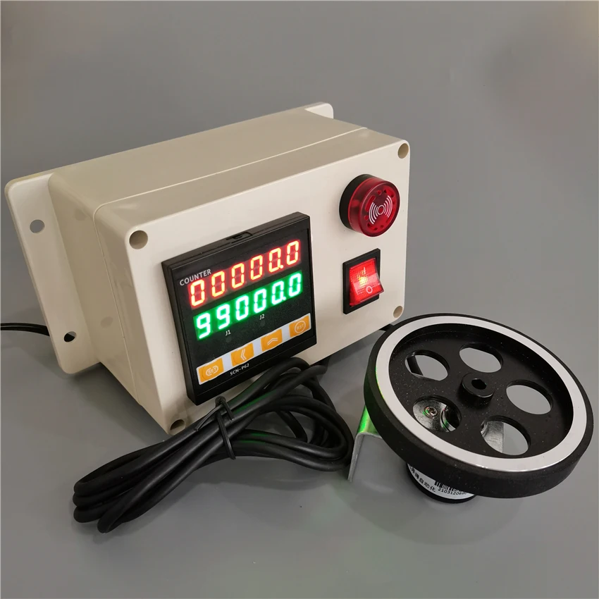 

Meter Counter High-precision Roller Type Electronic Induction Length Measuring Alarm Automatic Meter Counter 110-240V