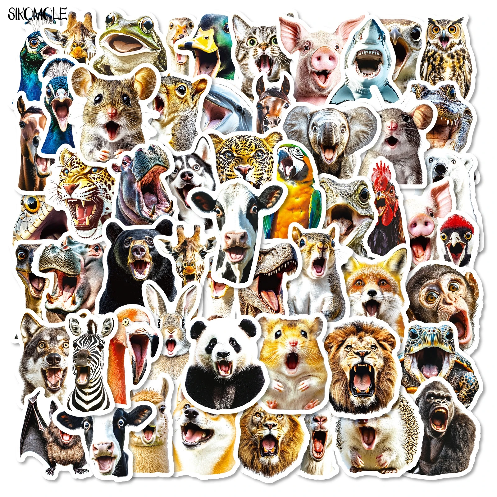 10/30/56 Uds pegatinas de animales sorpresa de dibujos animados estéticas DIY álbum de recortes portátil maleta estacionaria coche calcomanía pegatina de Graffiti juguete