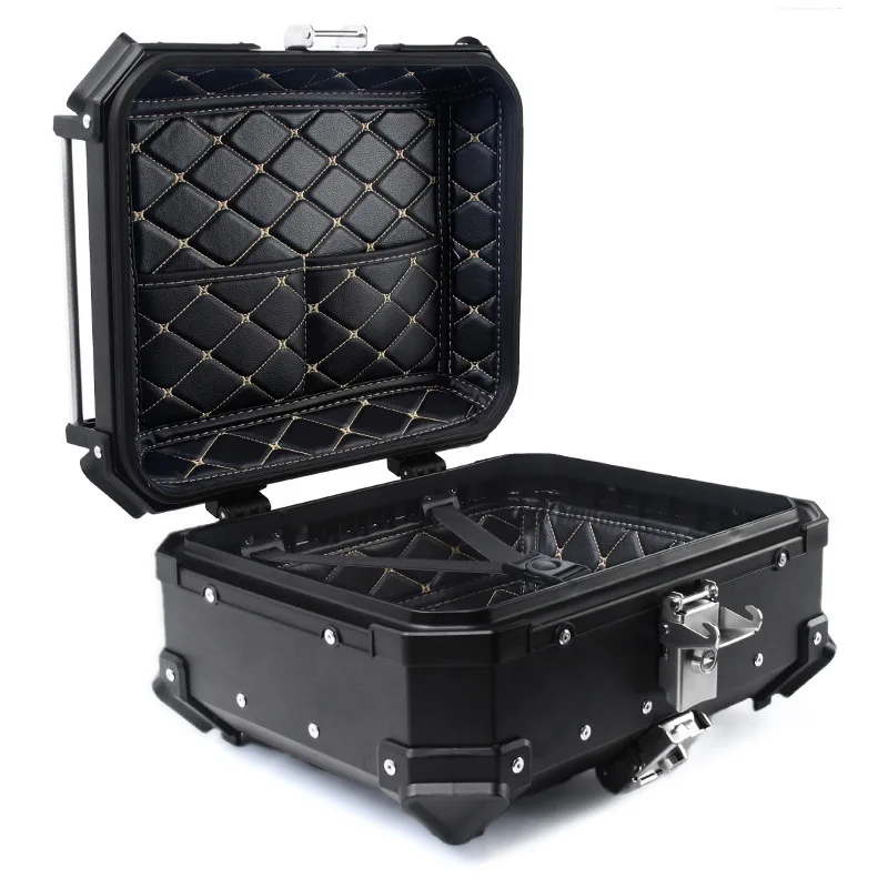 Motorcycle Modified Aluminum Alloy Quick-release Tailbox 28L Double Lock Waterproof and Anti-collision Universal Scooter