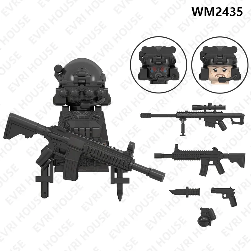 Special Forces Mini Bricks Action Figures Navy Seals Modern Soldiers SWAT KSK SSO Building Blocks Toys for Children WM6147