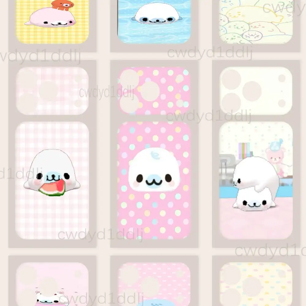 

Cute M-Mamegoma Seals For iPhone 17 Pro 17 Pro Max Full Body Back Cover Decal Skin 3D Colorful Rear Protective Sticker Film
