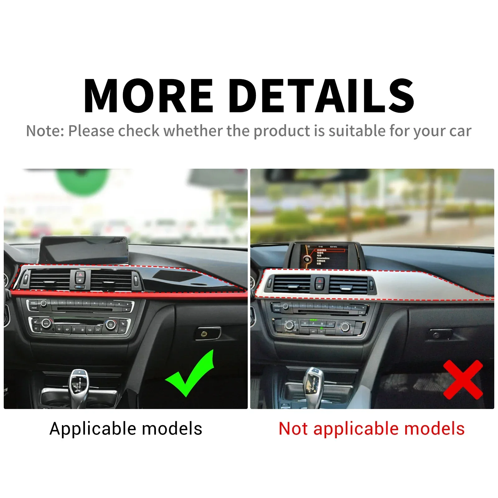 Hard Dry Carbon Fiber For BMW F30 F31 F32 F36 2011-2019 M3 F80 2014-2018 Car Center Console Dashboard Panel Cover Sticker - view 2